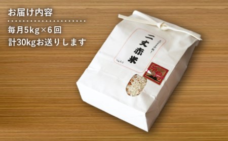 【 全6回 定期便 】二丈の 赤米 ブレンド 5kg 《糸島》【百笑屋】 [ABF039] 米 お米 白米 赤米
