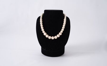 コットンパール「キスカ」シンプルショートネックレス(金具ゴールド)とピアス３点セット