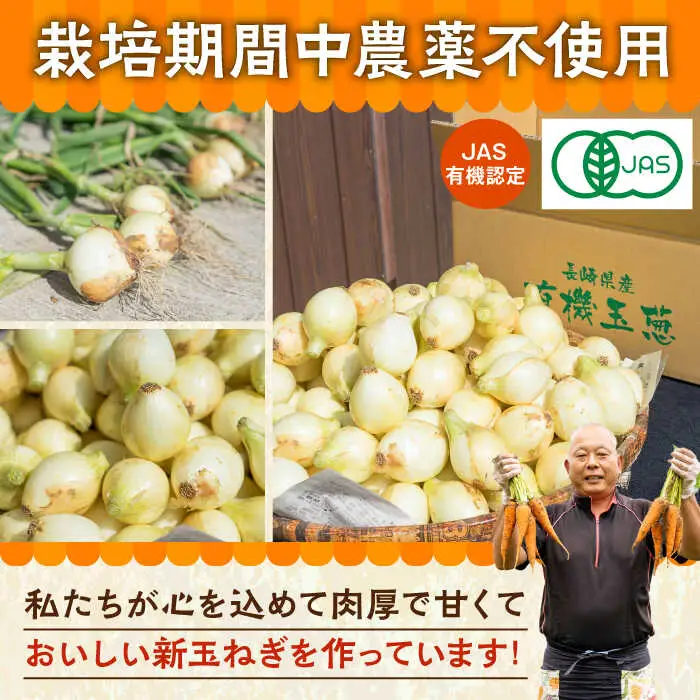 【ふるさと納税】JAS認定 有機栽培 新玉ねぎ 8kg【百笑会】 [DA04]