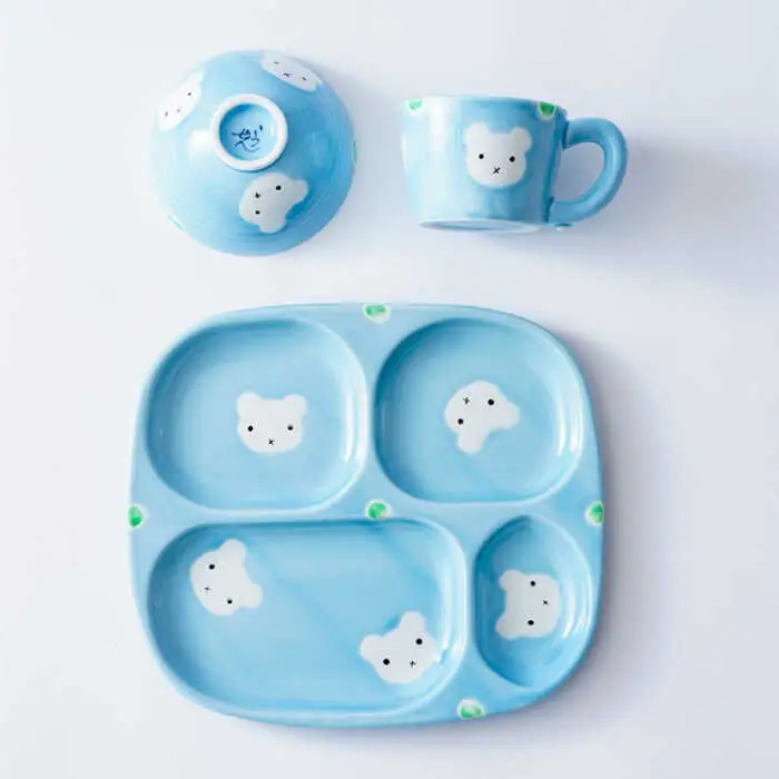【波佐見焼】新くま お子様 プレート セット 食器 皿 【陶もと】 [PE03] 波佐見焼