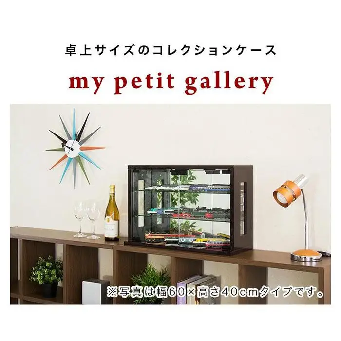 卓上コレクションケース 横型 ダークブラウン AKU100661302