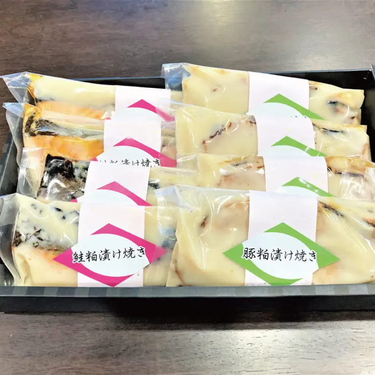 37-06 鮭・豚粕漬け焼き8点セット～花梨～【本格割烹の味】【粕漬け サケ さけ 豚肉 割烹 割烹の味 阿見町 茨城県】