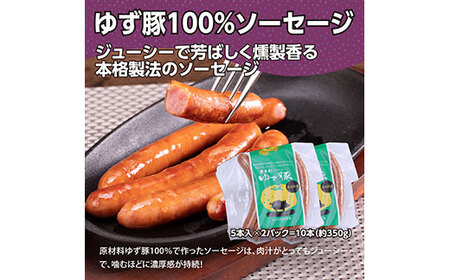 【高知のブランド豚/ゆず豚】厳選部位の焼肉セット（約1.4kg）- 焼肉用 肩ロース500g バラ500g ソーセージ5本入り×2P 