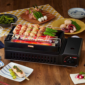 カセットガス　炉ばた焼器　炙りやII　CB-ABR-2　【11100-0281】1台2役 網焼き 串焼き 強火 弱火 火力調節可能 焼き鳥 海鮮 魚介 餅 焼き肉 焼肉 肉 牛肉 豚肉 鶏肉 肉 お肉 ソーセージ BBQ キャンプ アウトドア 人気