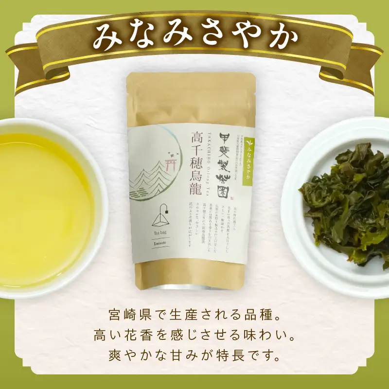 【国産烏龍茶】高千穂烏龍（ティーパック）2種4袋セット みなみさやか12包×2袋＆こうしゅん12包×2袋 国産 烏龍茶 お茶 みなみさやか こうしゅん 茶葉 ティーパック 飲み物 ティータイム さわやかな やさしい セット 宮崎県 高千穂町 _Tk025-005