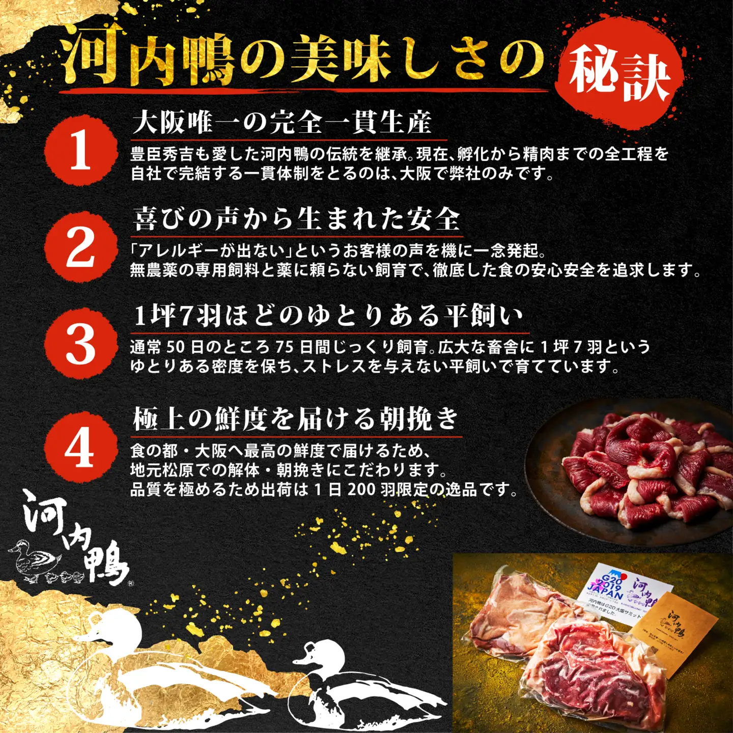 【河内鴨 ツムラ本店】国産 鴨肉 もも肉 スライス 1kg (500g×2パック)