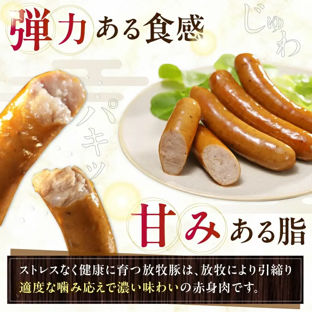【隔月・全6回定期便】【結着剤・発色剤・保存料不使用】 放牧豚 粗挽きウィンナー 2パック（500g/パック）無添加 無塩せき  [AXBA010]