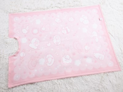 クリ衿 ベビー綿毛布(毛羽部分) 宇宙柄 ピンク 85×115cm 毛布の町泉大津市産 N-MJK500 [3347]
