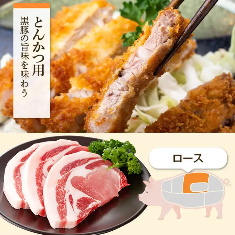【ふるなびWEEK対象】【A02042】特選 黒豚バラ とんかつセット 黒豚 餃子 (12個入×1P)付き 鹿児島 国産【和田養豚】