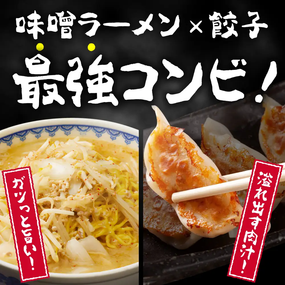 食堂ミサのみそラーメン＆餃子セット2人前 特注味噌 使用
