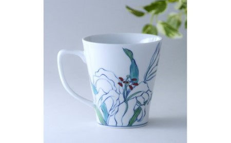 【伊万里焼】カサブランカマグカップ 花柄（染錦）【アトリエまりゑ】 135-H933