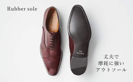 革靴 ビジネスシューズ マッケイ 赤 国産 革靴 24.5cm