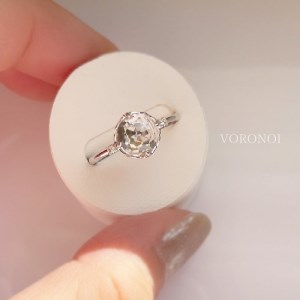 K10WG クリアクォーツ フラワーカット ダイヤモンドリング MINAMOセッティング VO0024RCQ