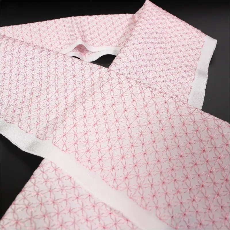 和装小物 刺繍半衿 薄ピンク