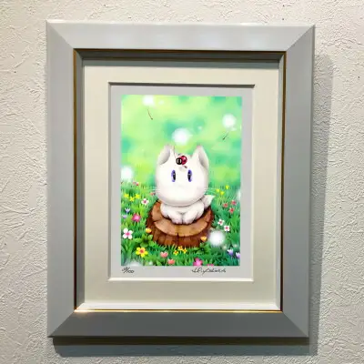 版画 インチ版画「わたぼうし」 版画 箱入り かわいい 有限会社SOCKS 版画 絵画 ギフト プレゼント 版画 贈答品 お礼の品 版画 F-63