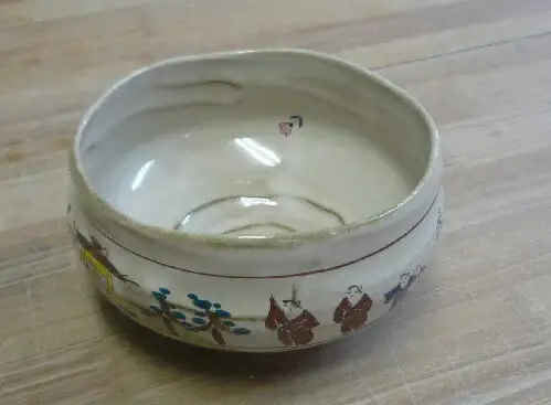 茶碗 赤膚焼大塩昭山 奈良絵 抹茶茶碗 伝統工芸 ako002