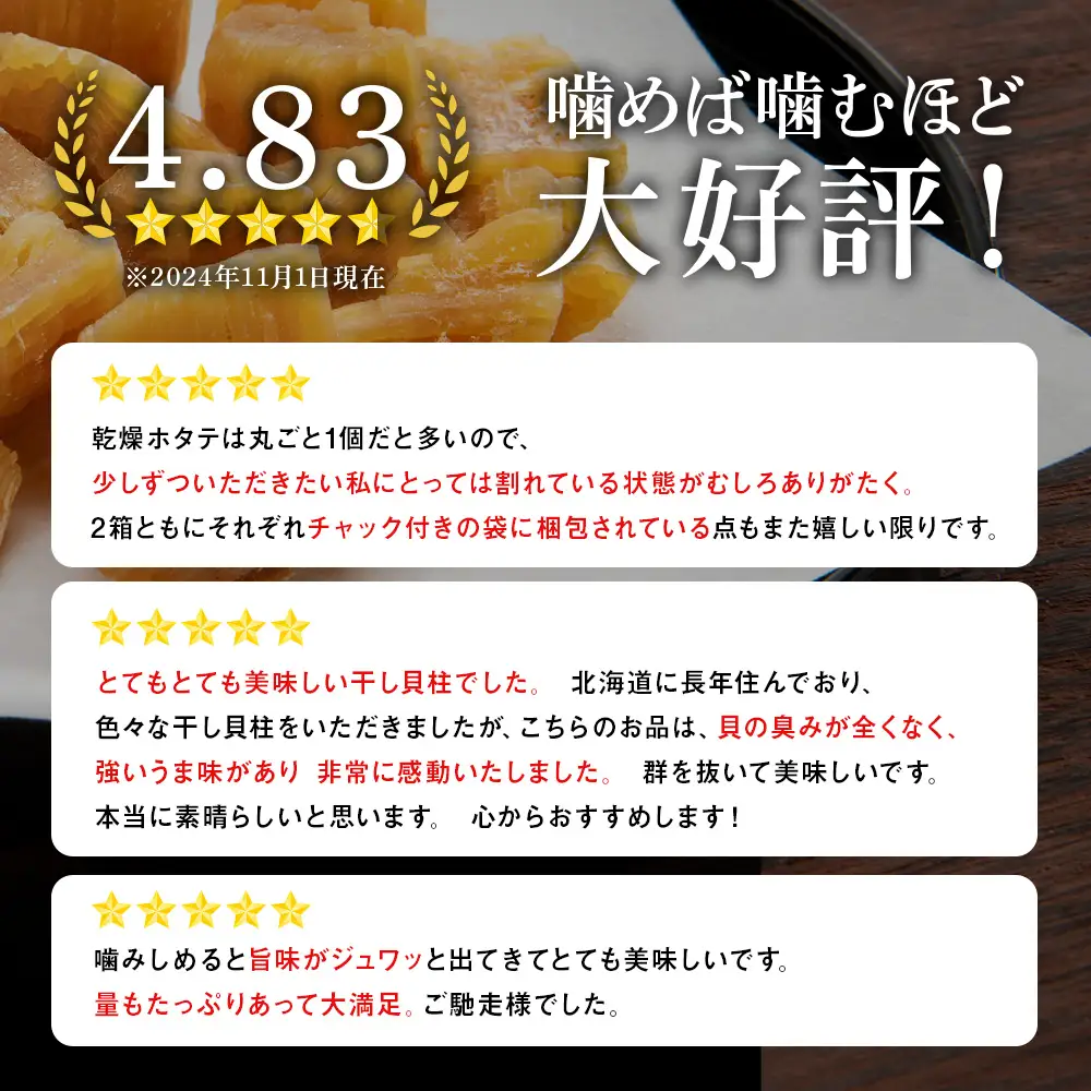 訳あり ホタテ 北海道産 乾燥 割れ 干貝柱200g(100g×2個セット) 【頓別漁業協同組合】干し貝柱 オホーツク海産 珍味 おつまみ 出汁 ほたて 帆立
