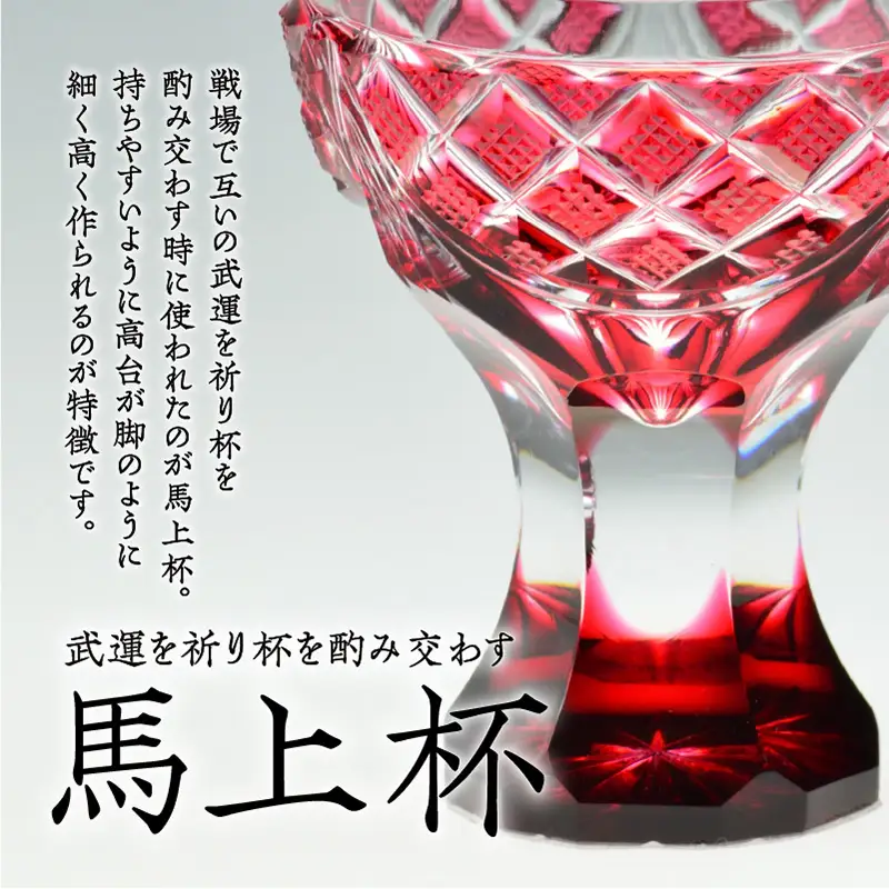 島津薩摩切子 馬上杯 黄 K010-010_1