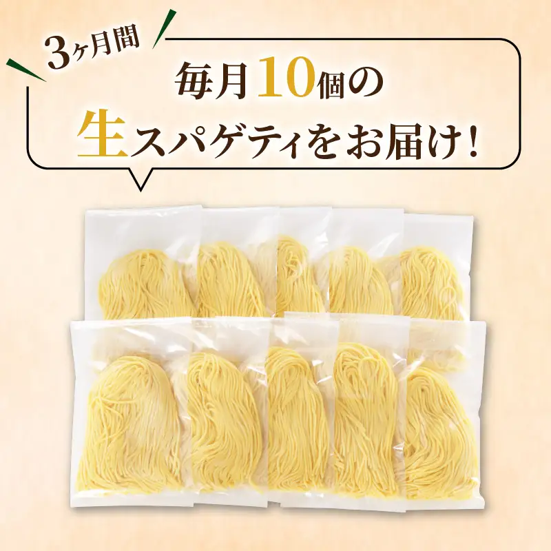 【3ヶ月 定期便】生スパゲティ 10個 K036-T01