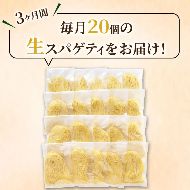 【3ヶ月 定期便】生スパゲティ 20個 K036-T02