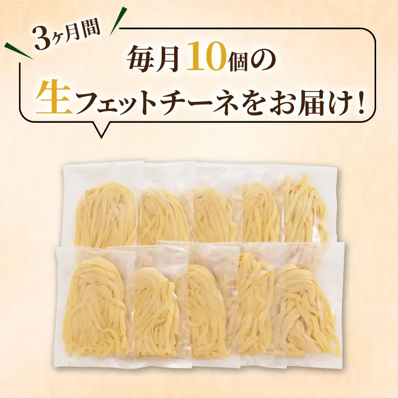 【3ヶ月 定期便】生フェットチーネ 10個 K036-T03