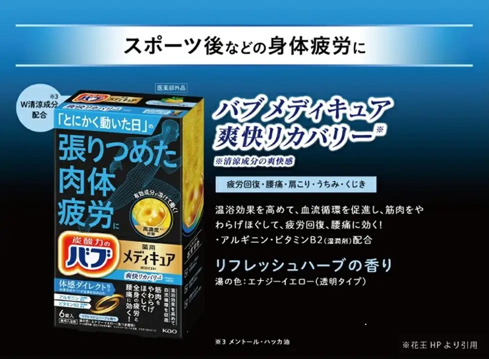 SA3016　花王バブ メディキュア 爽快リカバリー 6錠入×4箱