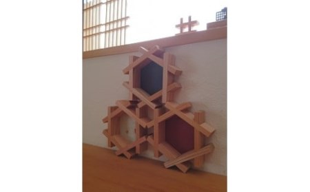 縁起物！六角かざり組子  3個組