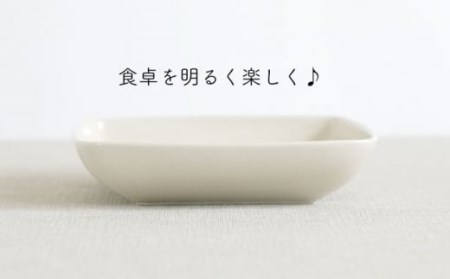【波佐見焼】フレッシュアート 角預け 鉢 2柄セット 〈リンゴ・レモン〉 [OAQ048]