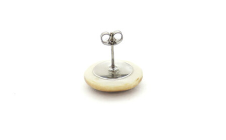 【美濃焼】 薄茶むら タイル ピアス 直径15mm 瑞浪市 / TILEmade タイル アクセサリー ハンドメイド [AZCD071]
