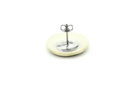 【美濃焼】 緑むら タイル ピアス 直径20mm 瑞浪市 / TILEmade タイル アクセサリー ハンドメイド [AZCD078]