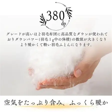 【超長綿100%60番手サテン織】羽毛合掛布団シングルダウン93%0.8kg抗菌防臭防ダニ羽毛ふとん【1398695】
