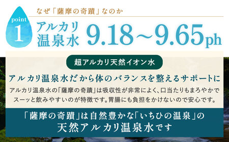KS-001 天然アルカリ温泉水【12ｶ月定期便】薩摩の奇蹟10L×4箱