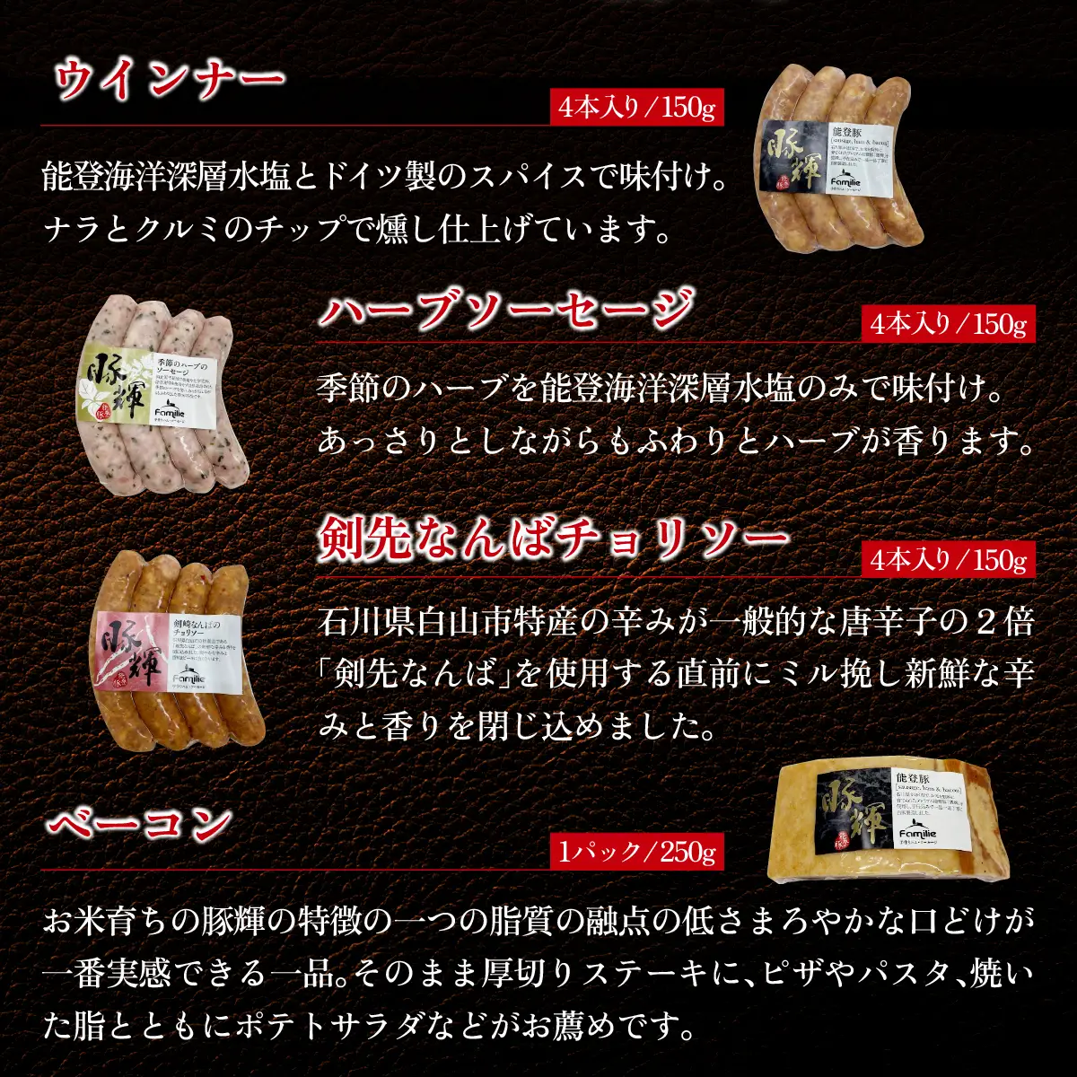 かほく里山の輝１箱 | ソーセージ ベーコン 詰合せ