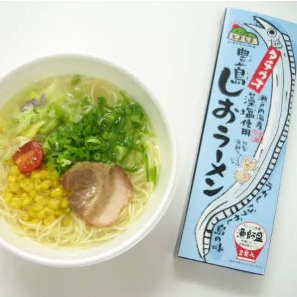 呉の海の幸 豊島しおラーメン6箱 (1箱2食入×6個) 瀬戸内海産 藻塩使用 塩ラーメン 乾麺 特製海鮮スパイス付き ご当地ラーメン 広島県 呉市 ku071-004-r