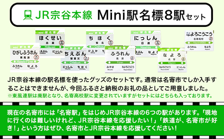 JR宗谷本線応援・mini駅名標８駅セット 電車 鉄道 グッズ ご当地 ※離島への配送不可《60日以内に出荷予定(土日祝除く)》 mini 駅名標 雑貨 JR北海道 鉄道ファン 電車 でんしゃ 趣味 ミニサイズ マグネット 駅名グッズ