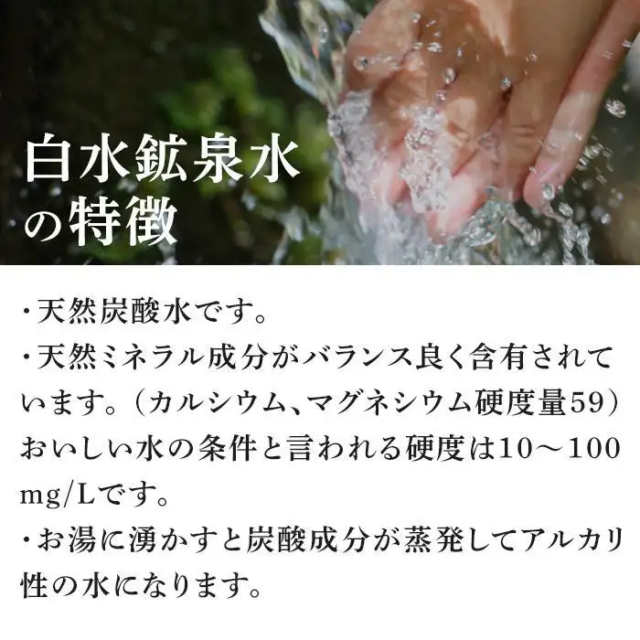 ＜9ヶ月連続お届け 定期便＞天然炭酸水　白水鉱泉　18Ｌ×1箱