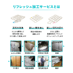  【甲州羽毛ふとん】プレミアム羽毛リフレッシュサービス（クイーンサイズ） 寝具 布団 ふとん 羽毛布団 掛けふとん リフレッシュ クイーン