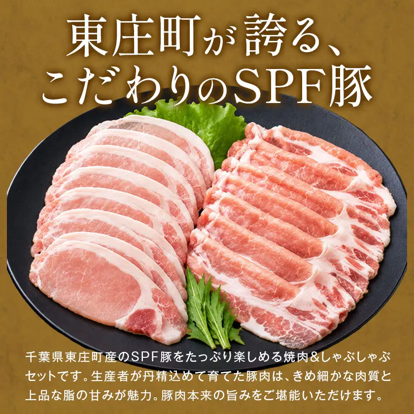 東庄町産SPF豚 焼肉&しゃぶしゃぶセット 計2kg 3ヶ月 定期便 田谷ミートセンター 焼肉 しゃぶしゃぶ