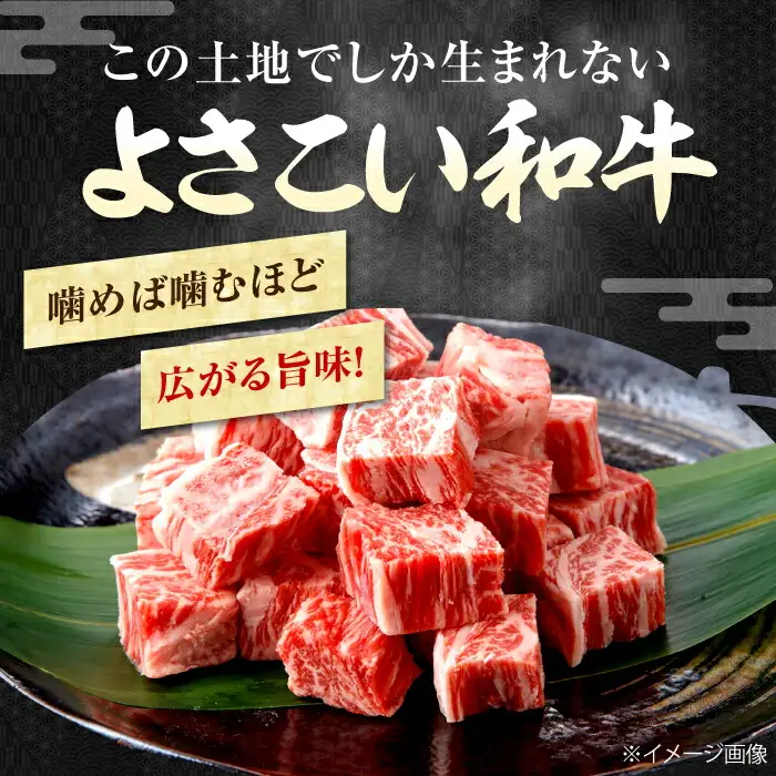 高知県産 よさこい和牛 角切り 約200g×2 総計約400g 牛肉 国産 小分け サイコロステーキ 焼肉 カレー 煮込み 【(有)山重食肉】 [ATAP013]