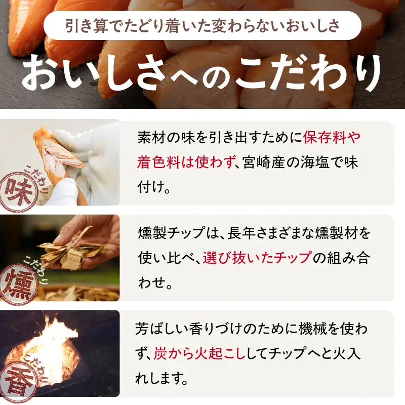 鶏のささみくんせい ＜うす塩 80本＞ おつまみ スモーク チキン 燻製【雲海物産】_A0114-132