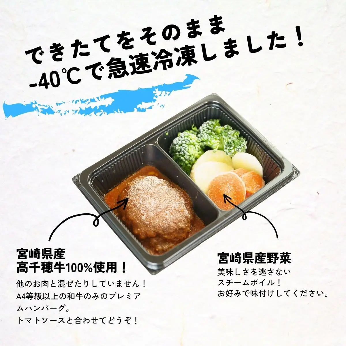 【レンジでプロ味！】黒毛和牛100％プレミアムハンバーグ温野菜プレート ハンバーグ120g＆温野菜80g×4食セット ハンバーグ 黒毛和牛 高千穂牛 牛 牛肉 ブランド牛  国産 温野菜 冷凍 レンジ お惣菜 おかず  レンジ調理 簡単調理 宮崎県 高千穂町 _Tk005-055