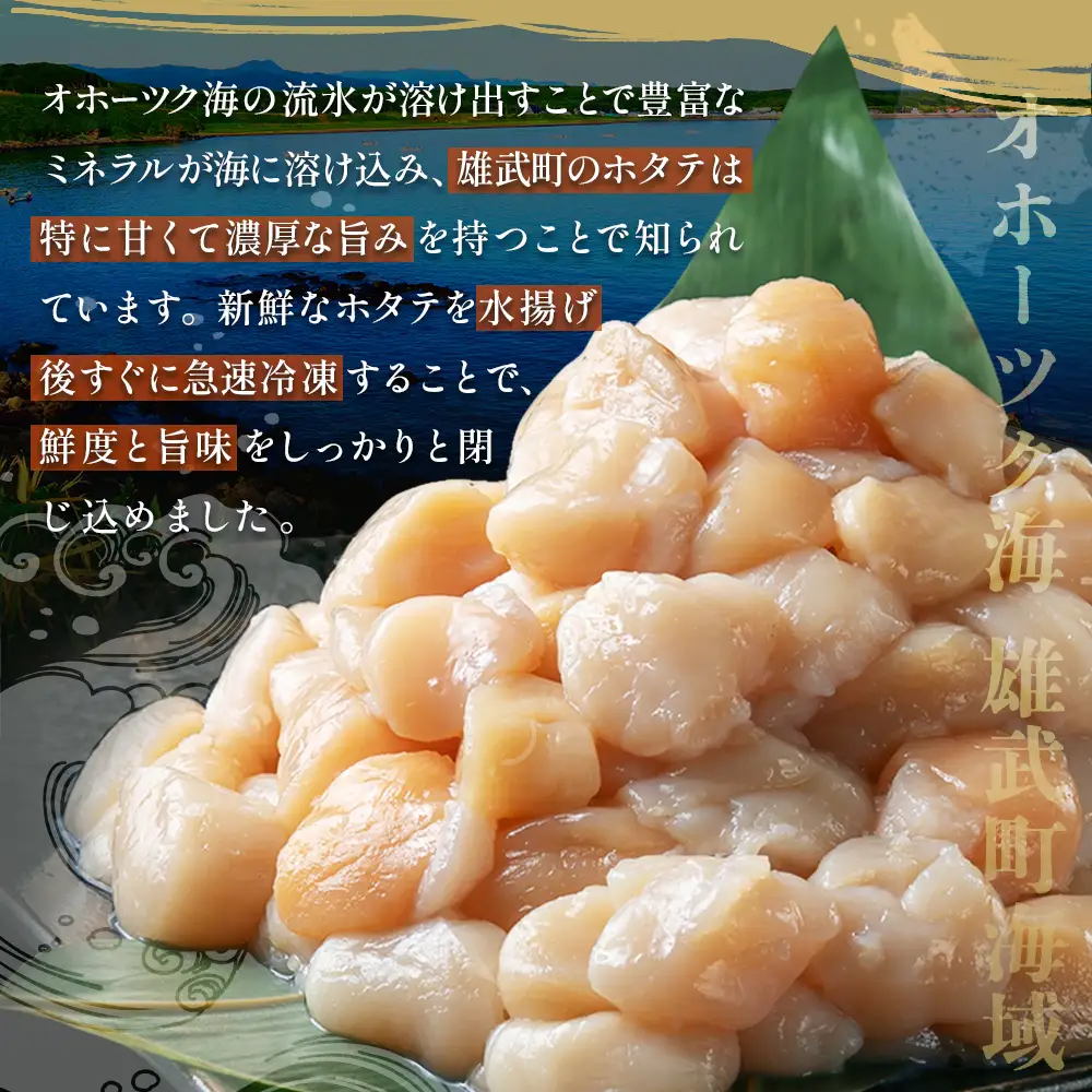 北海道雄武町産ホタテ貝柱２ｋｇ訳アリ小分けBCフレーク（500g×４）【1235203】