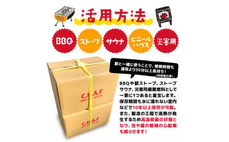 お米のもみ殻を使ったバイオマス燃料　チャフ C.H.A.F