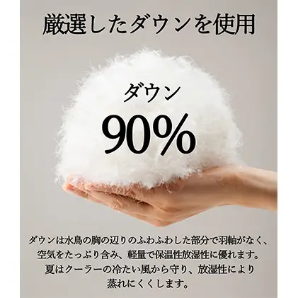 羽毛肌掛け布団 春夏用 洗える シングル 北欧調 グレー 羽毛肌掛け布団【ダウン90% 0.3kg】