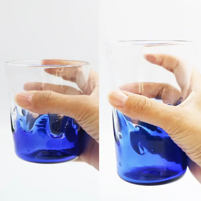 【SUKI GLASS STUDIO】 ガラス工芸品『波のグラス』 １個《大サイズ》　[0010-0270]