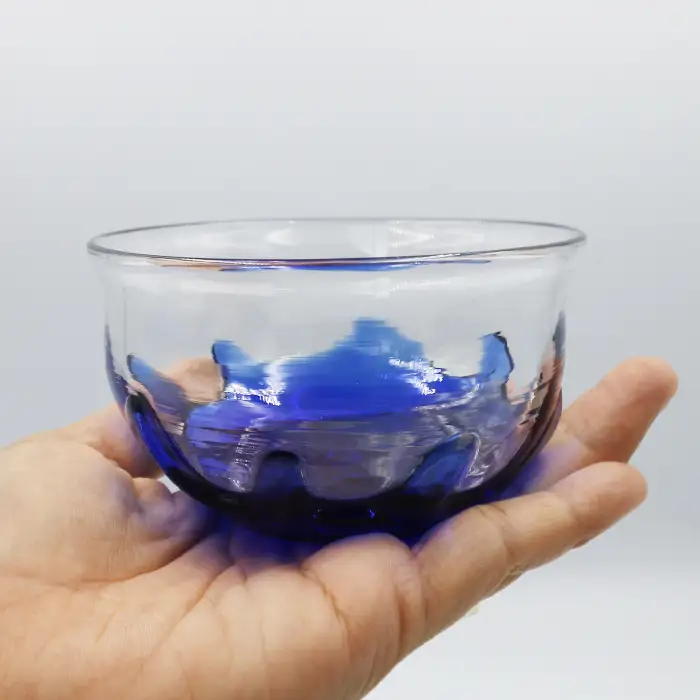 【SUKI GLASS STUDIO】 ガラス工芸品『波のボウル』小サイズ１個　[0012-0021]