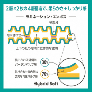 1.5倍巻き トイレットペーパー 「ボタニカ」 ダブル グリーン 64ロール (8R×8P) (1ロール 37.5m) パルプ 再生紙 柔らか しっかり エンボス加工 無香料 無色 柄付き 長巻き 防災 備蓄 日用品 消耗品 生活用品 富士市 [sf002-190]