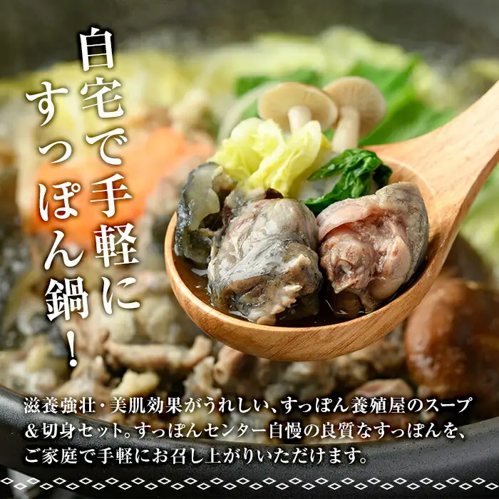 スッポン切り身＆スープ(1～2人前)すっぽん スッポン 切り身 珍味 スープ 鍋用 セット【102700101】【安心院すっぽんセンター】