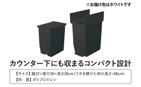 コンパクト ペダルダストボックス  20L／ホワイト /  恵那市 / 東谷 [AUAD088]
