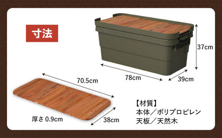 アウトドア 収納ケース DIY風テーブルトップセット  Lサイズ／グリーン /  恵那市 / 東谷 [AUAD041]